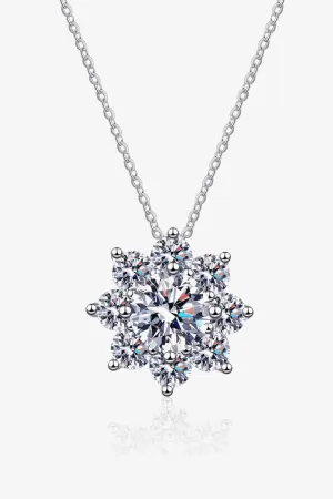 1 Carat Moissanite Floral-Shaped or Snowflake Pendant Necklace