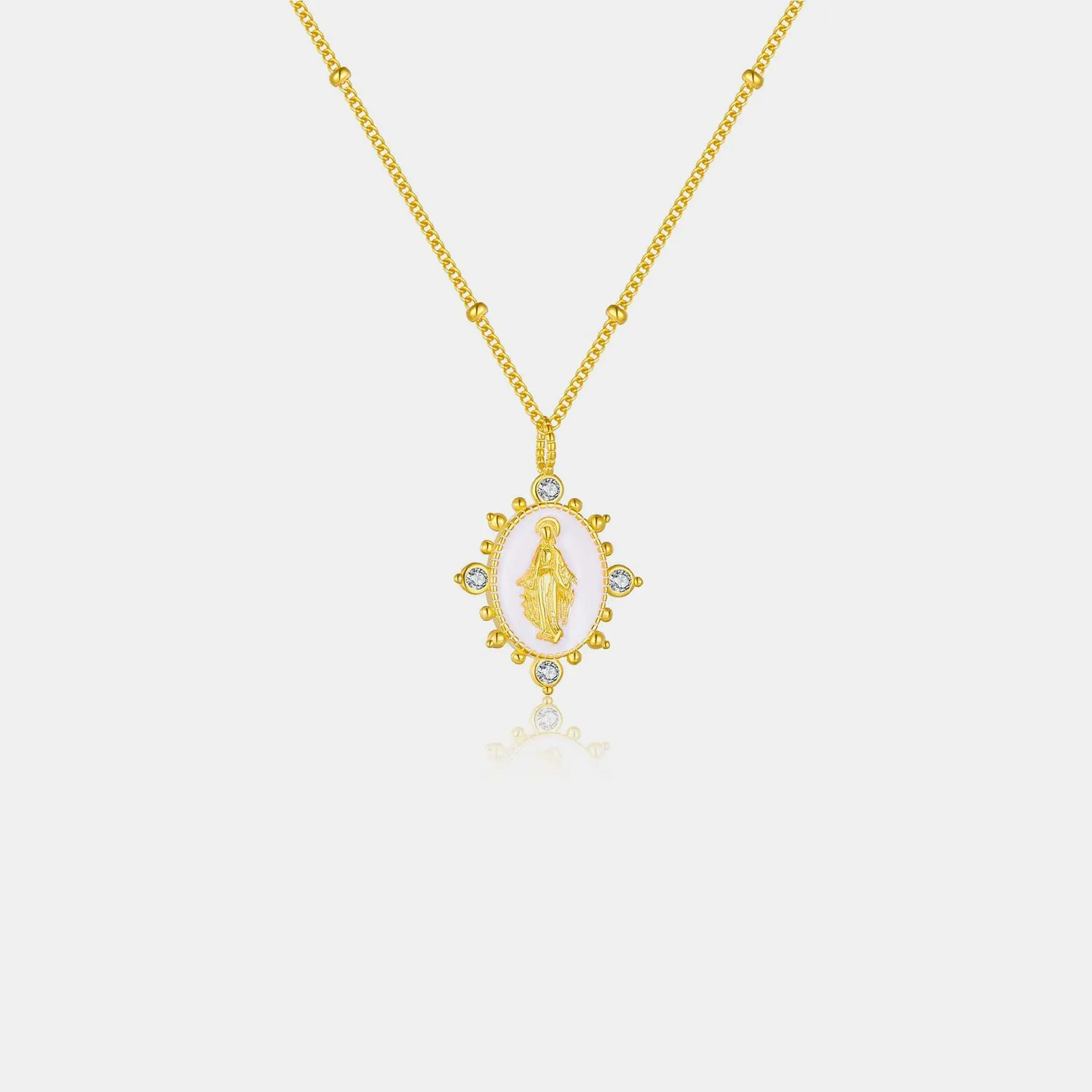 18K Gold-Plated Spring Ring Closure Pendant Necklace