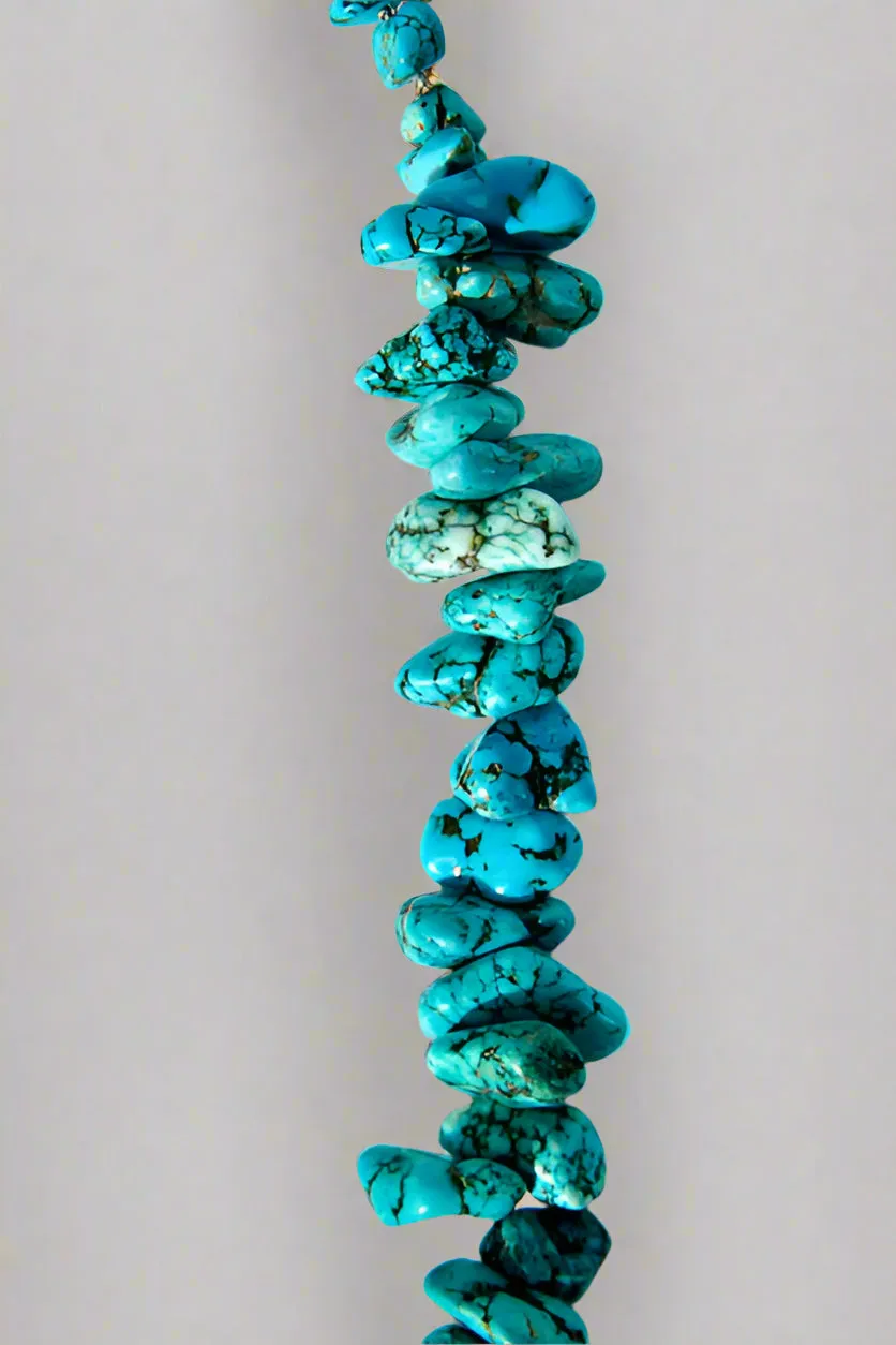 18" Turquoise and Sterling Silver Necklace