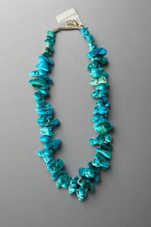 18" Turquoise and Sterling Silver Necklace