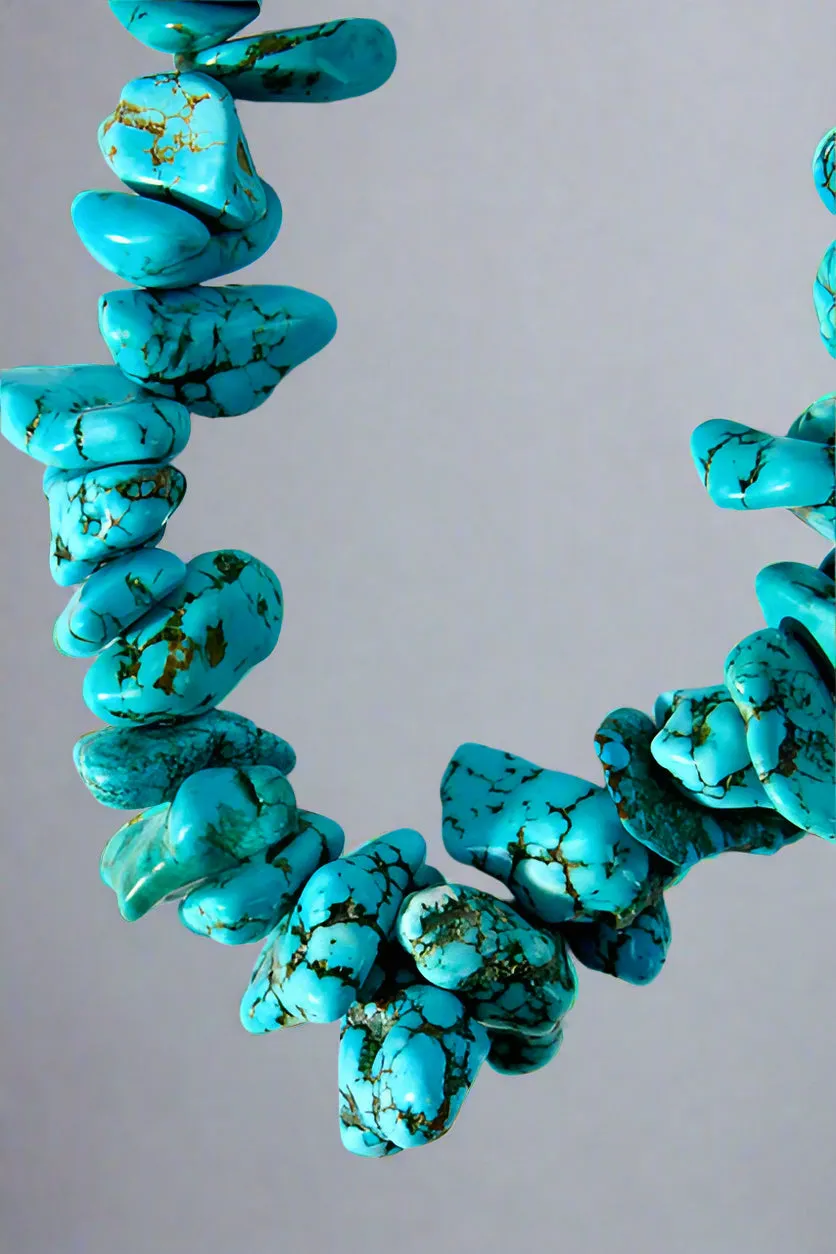 18" Turquoise and Sterling Silver Necklace