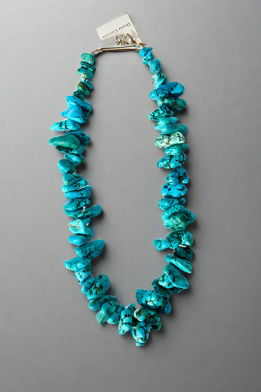 18" Turquoise and Sterling Silver Necklace