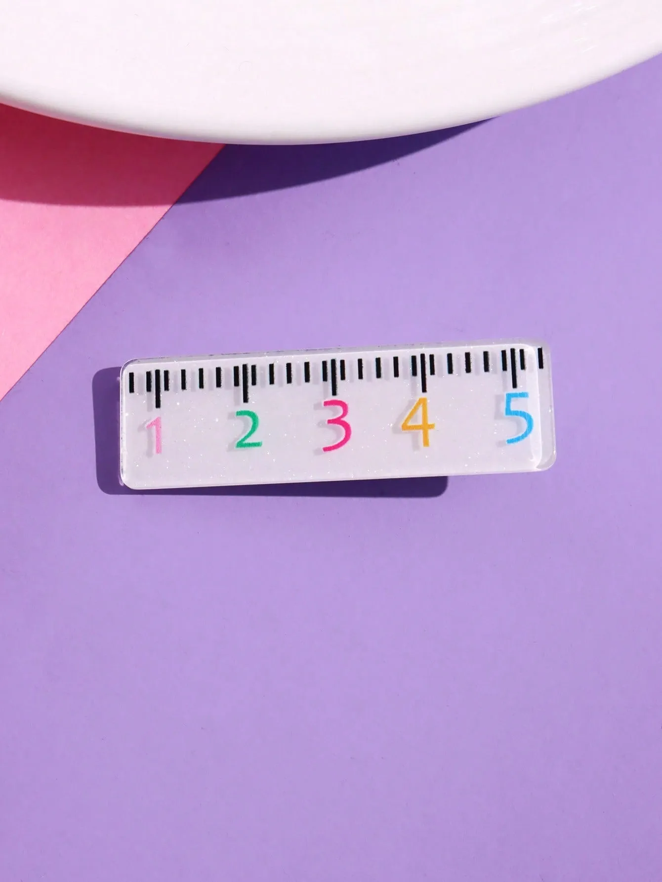 1pc Cute Resin Ruler and Pensil Hair Clip for Women Barrette Styling Hair