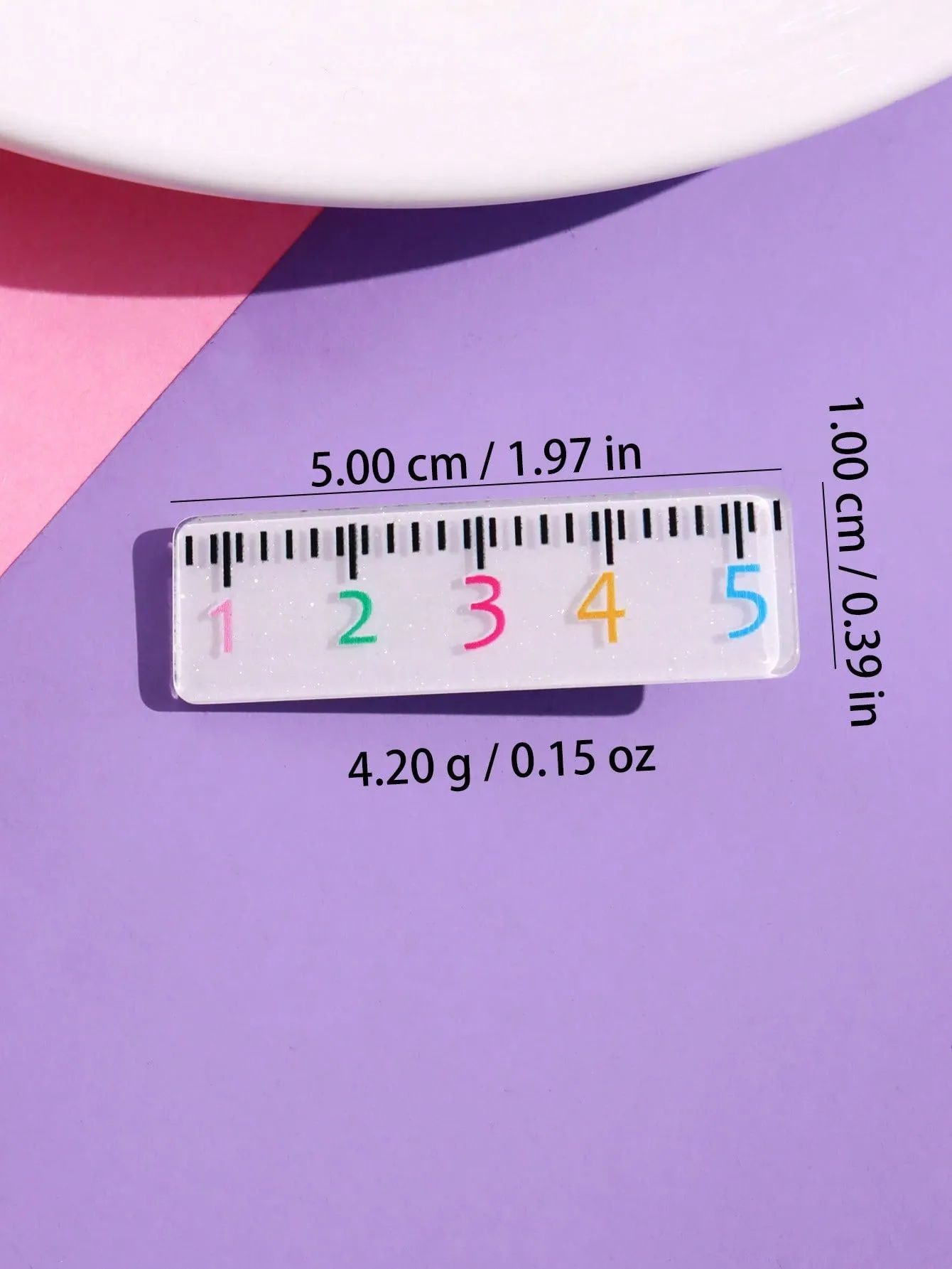 1pc Cute Resin Ruler and Pensil Hair Clip for Women Barrette Styling Hair