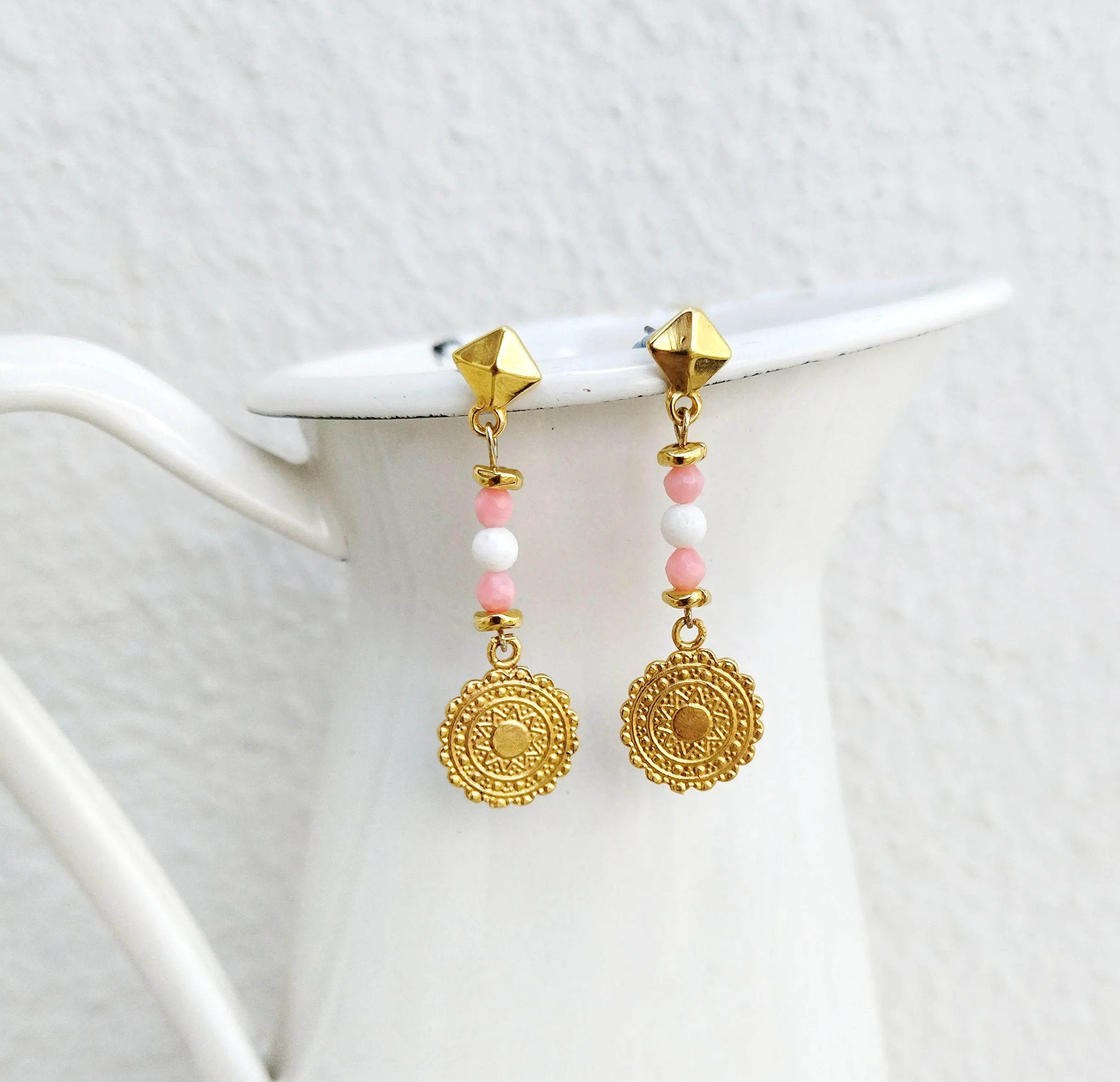22k Gold Sun Earrings