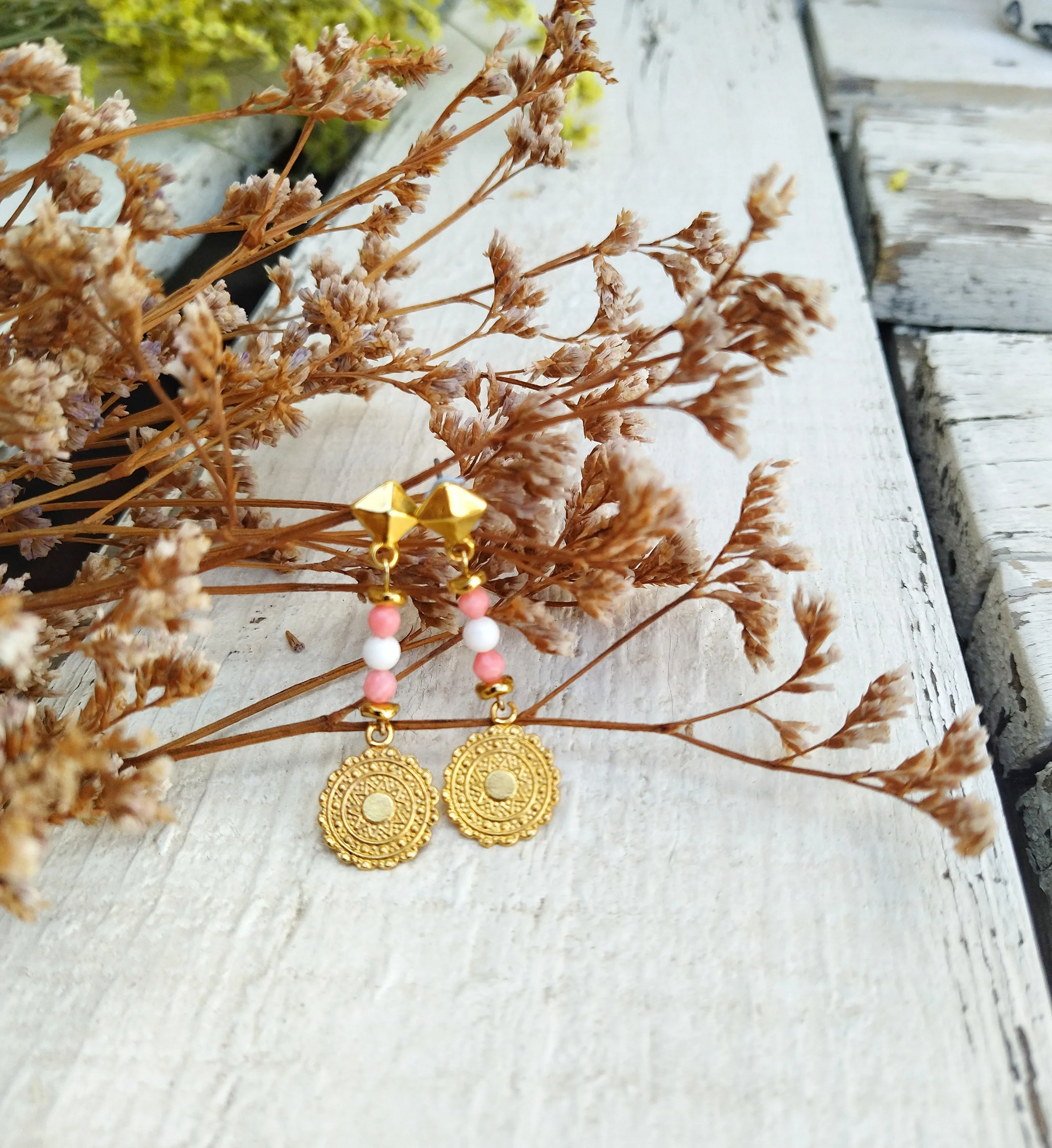 22k Gold Sun Earrings