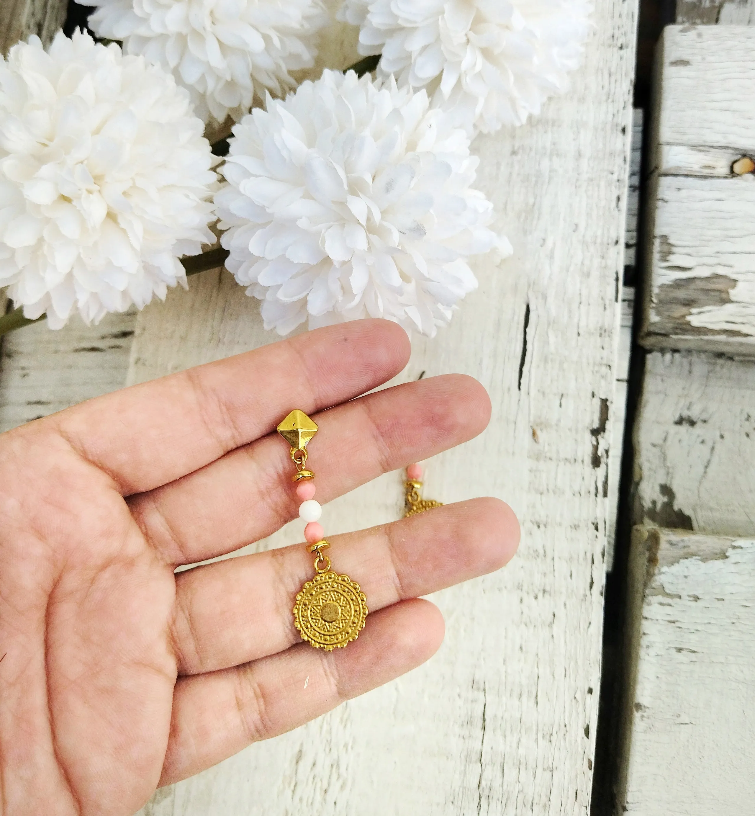 22k Gold Sun Earrings
