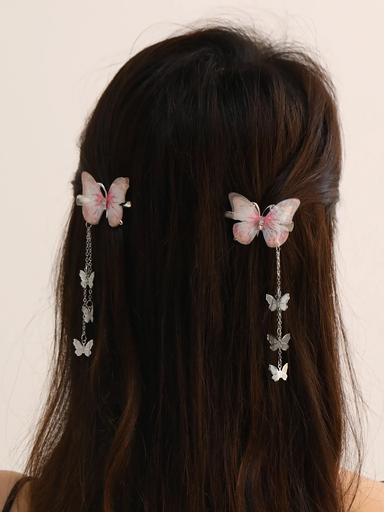 2pcs Butterfly Decor Hair Clip For Everyday Styling for Women Barrette Styling