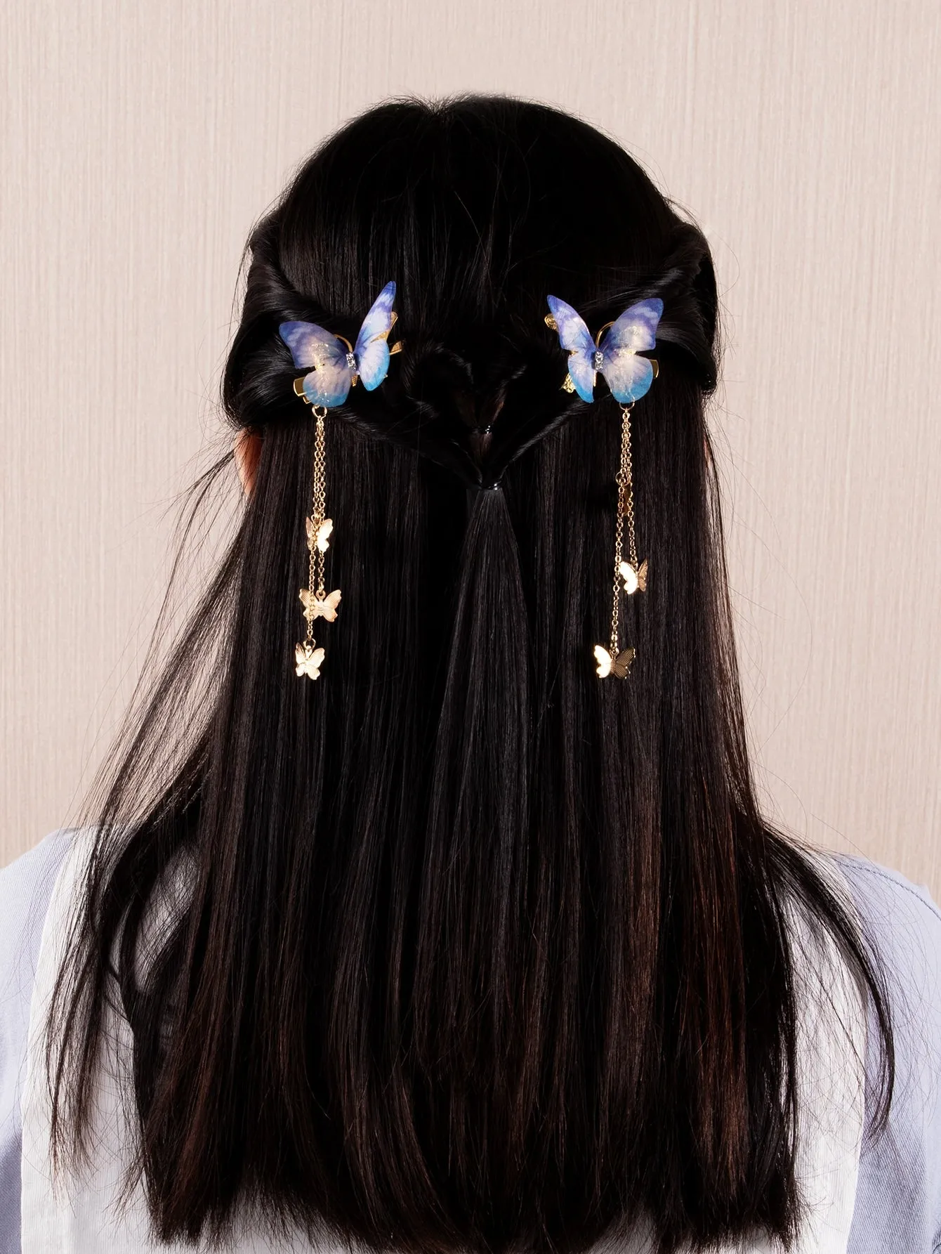 2pcs Butterfly Decor Hair Clip For Everyday Styling for Women Barrette Styling