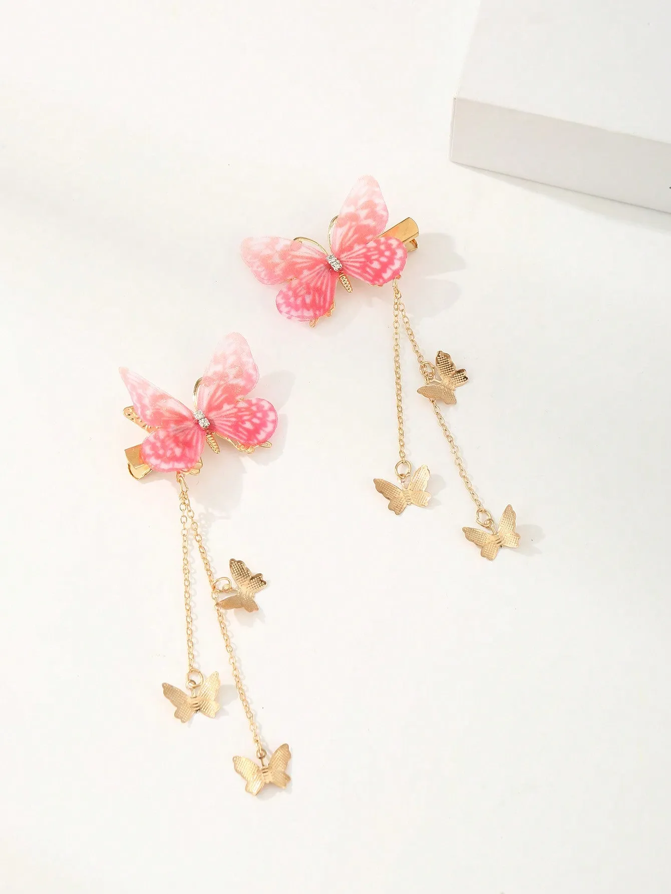 2pcs Butterfly Decor Hair Clip For Everyday Styling for Women Barrette Styling