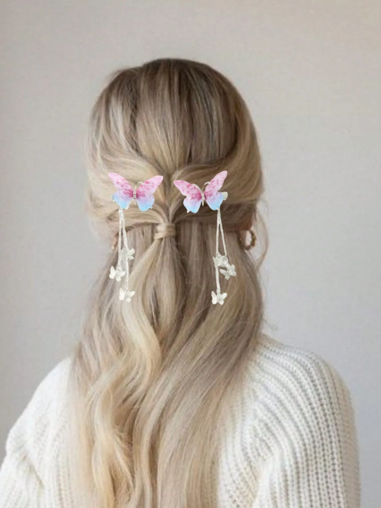 2pcs Butterfly Decor Hair Clip For Everyday Styling for Women Barrette Styling