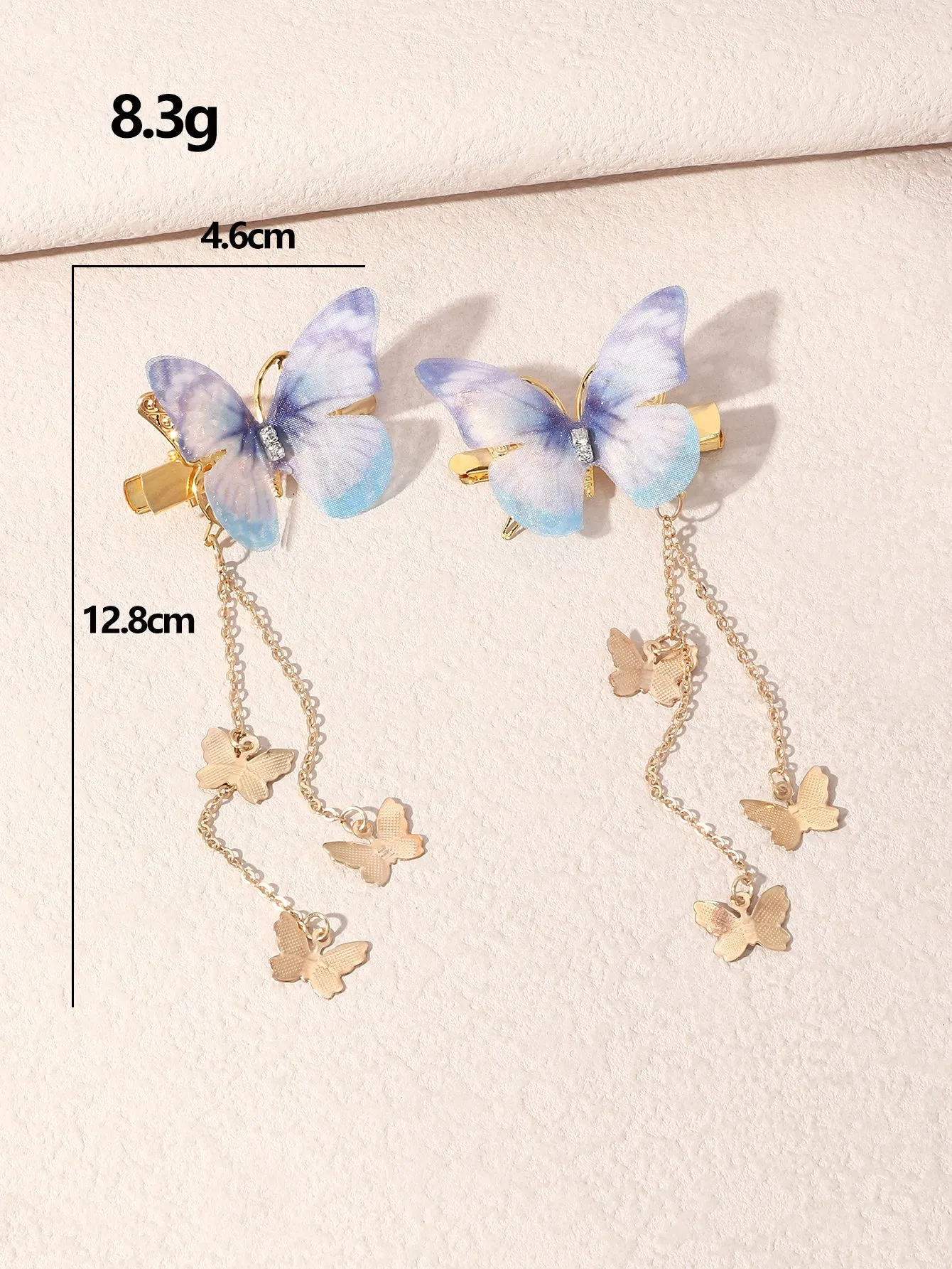 2pcs Butterfly Decor Hair Clip For Everyday Styling for Women Barrette Styling