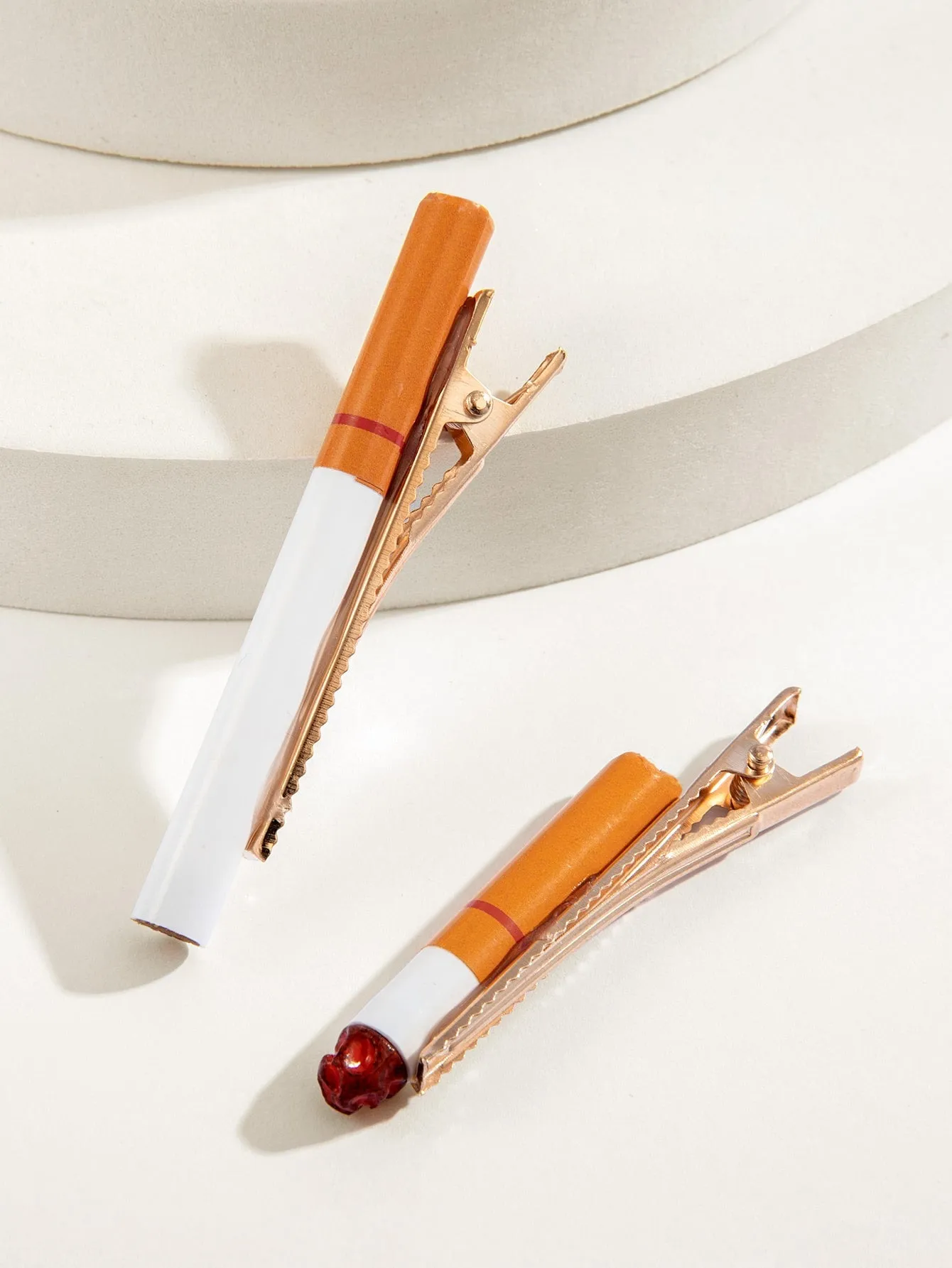 2pcs Imitation Cigarette Decor Hair Clip Funny Hair Clips for Women Barrette