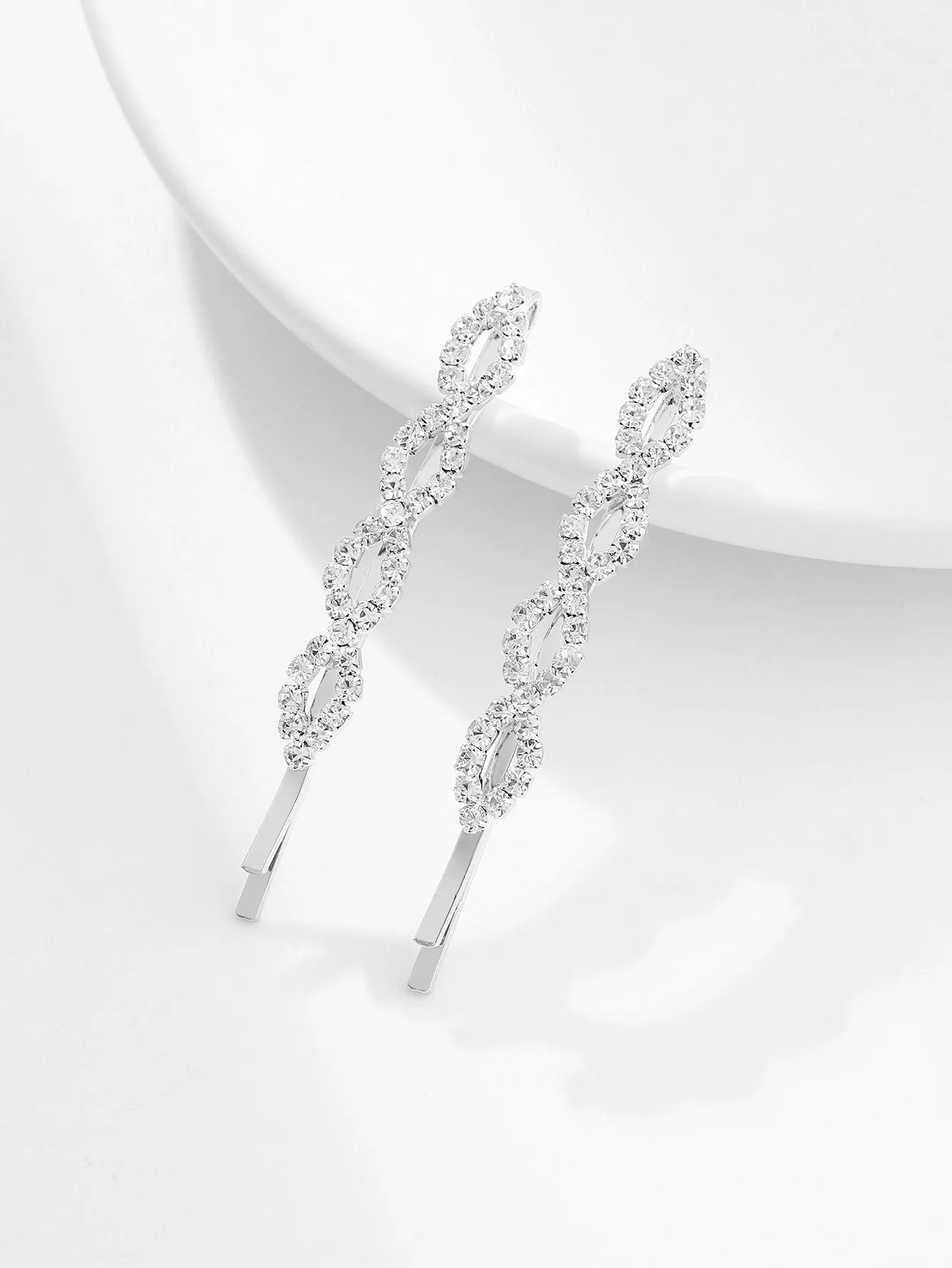 2pcs Rhinestone Geometric Decor Bobby Pin for Women Barrette Styling Hair