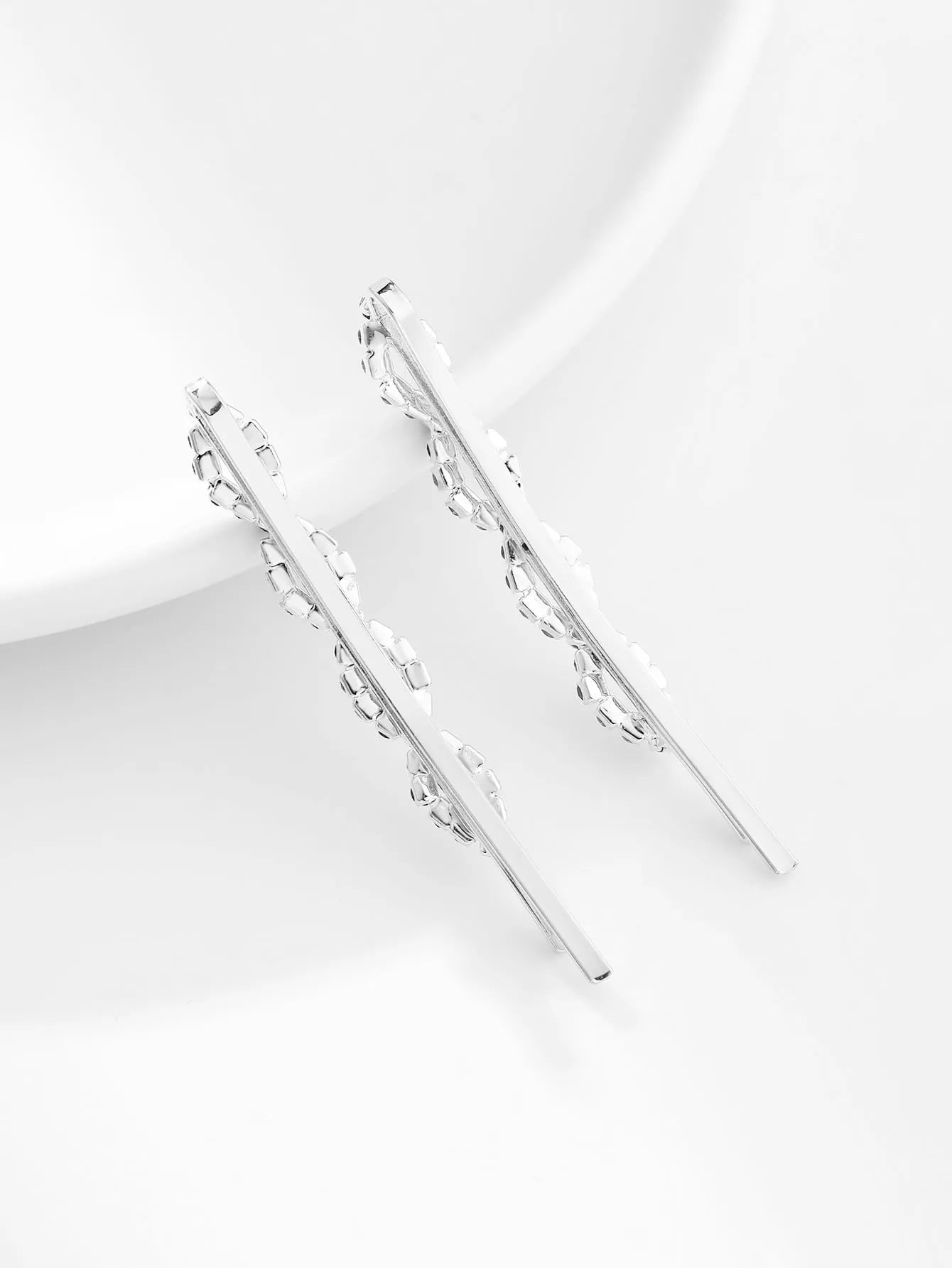 2pcs Rhinestone Geometric Decor Bobby Pin for Women Barrette Styling Hair