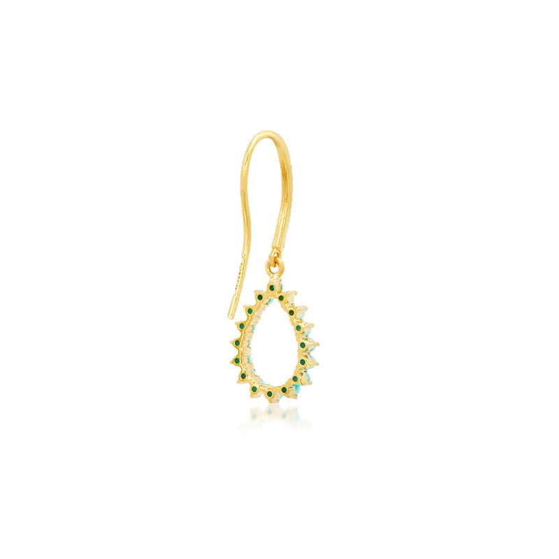3-Prong Turquoise Mini Open Teardrop Earrings