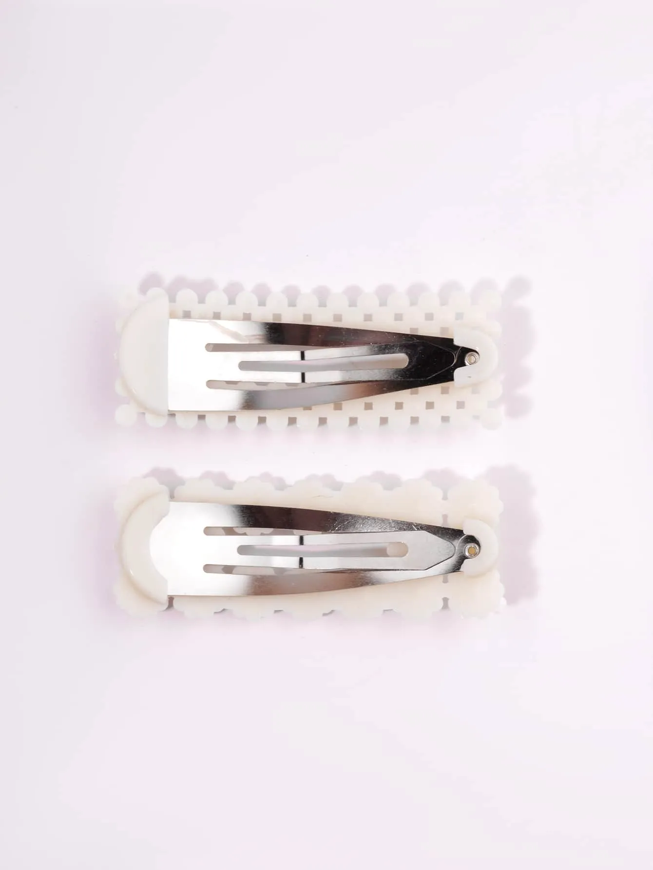 4pcs Faux Pearl Decor Snap Clip for Women Barrette Styling Hair Accessories