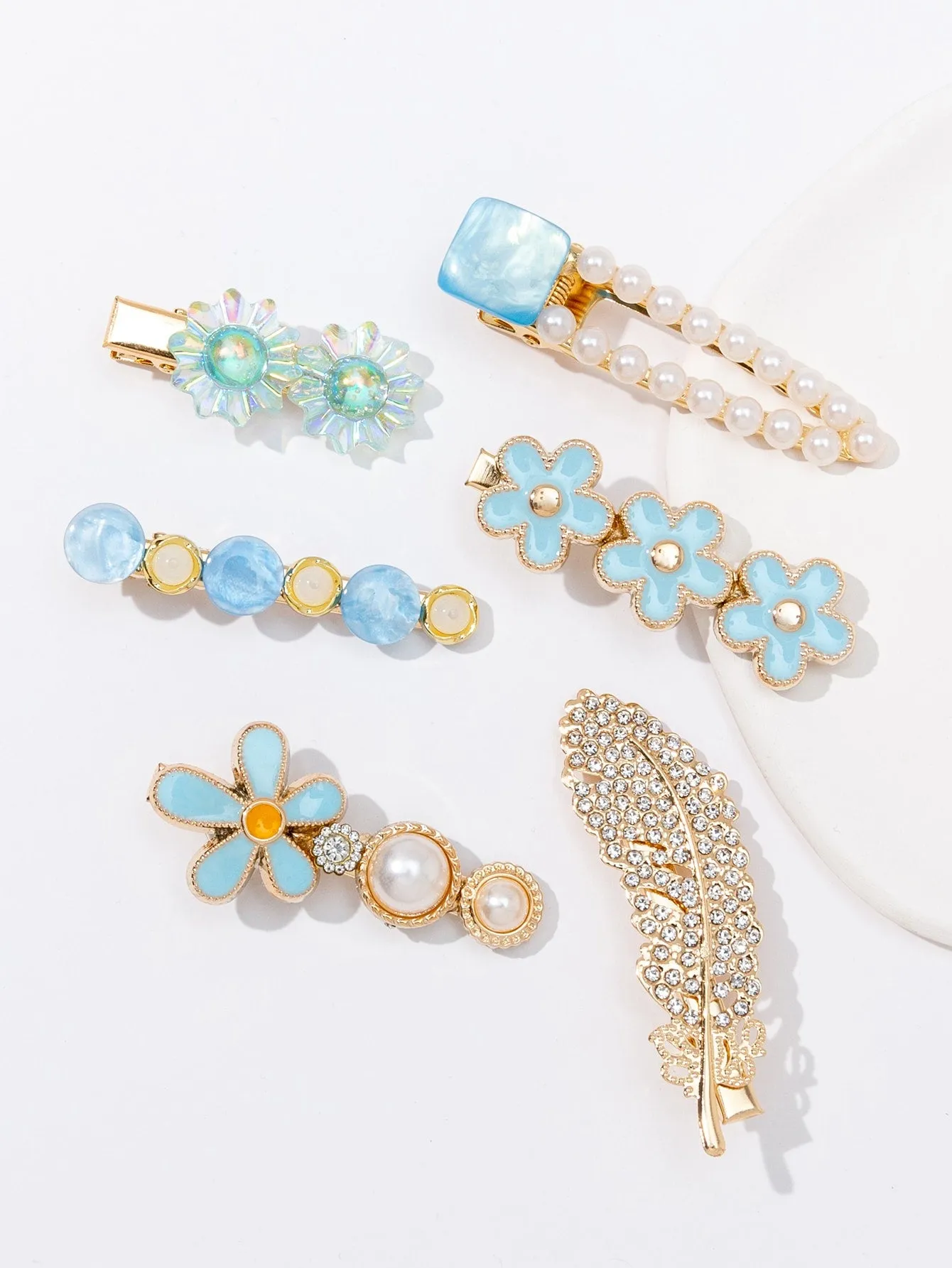 6pcs Flower Decor Hair Clip For Styling for Women Barrette Styling Hair