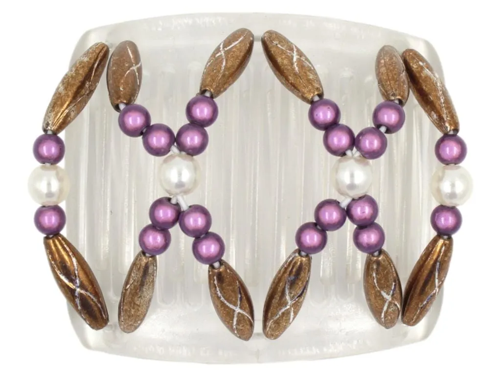 African Butterfly Chameleon Hair Comb - Dalena Clear 21