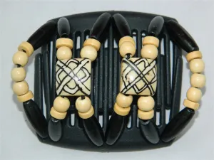 African Butterfly Chameleon Hair Comb - Stones & Bones Black 45