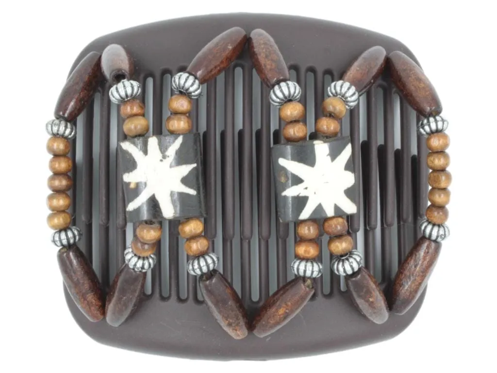 African Butterfly Hair Comb - Stones & Bones Brown 102