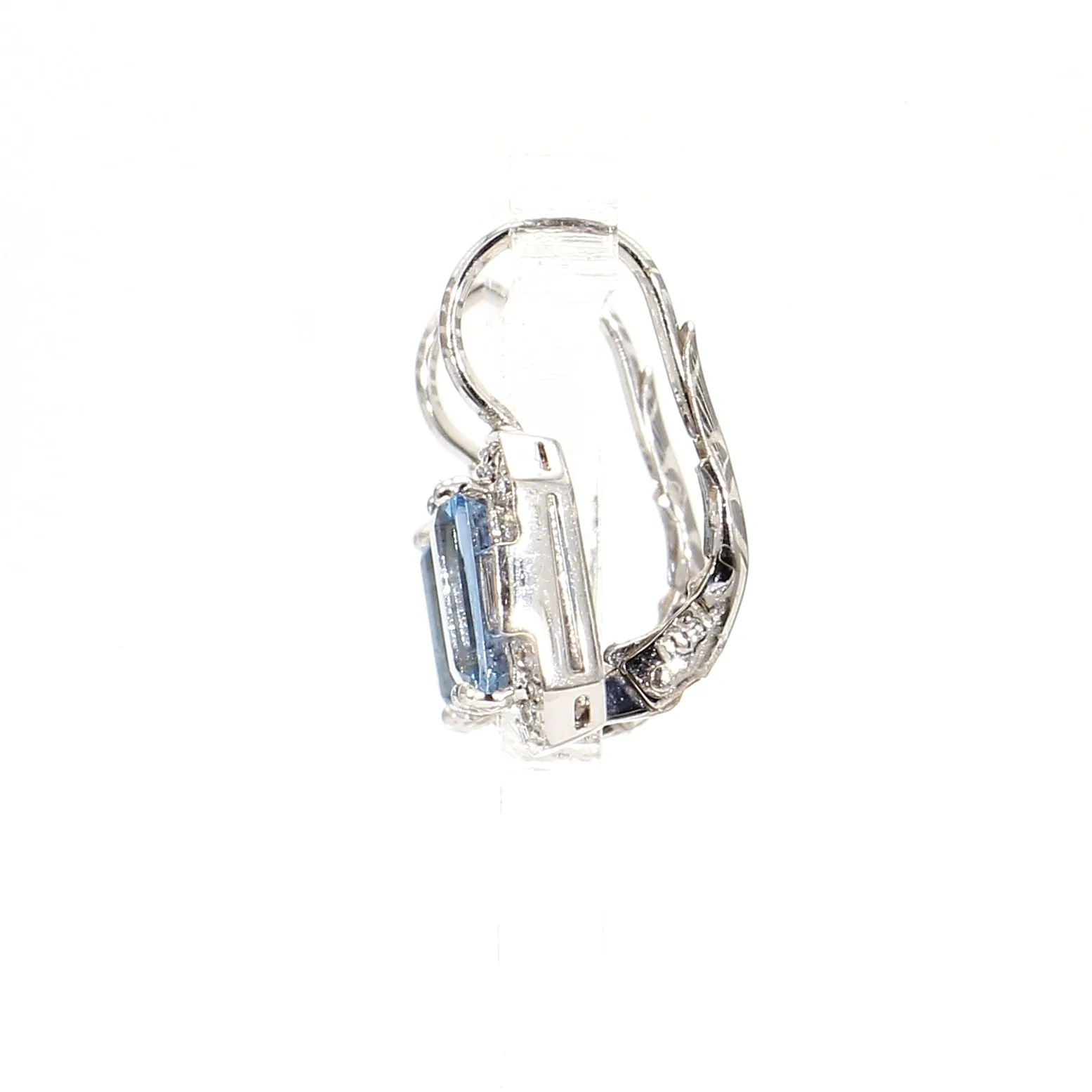Aquamarine Drop Diamond Earrings