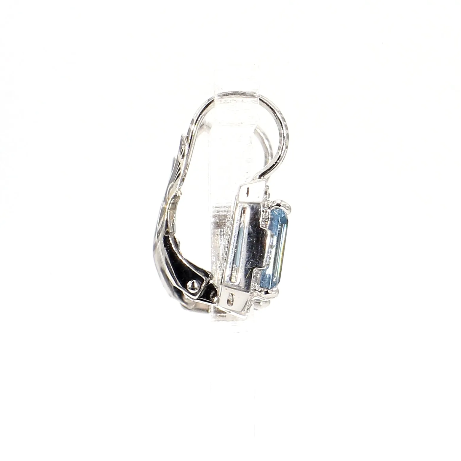 Aquamarine Drop Diamond Earrings