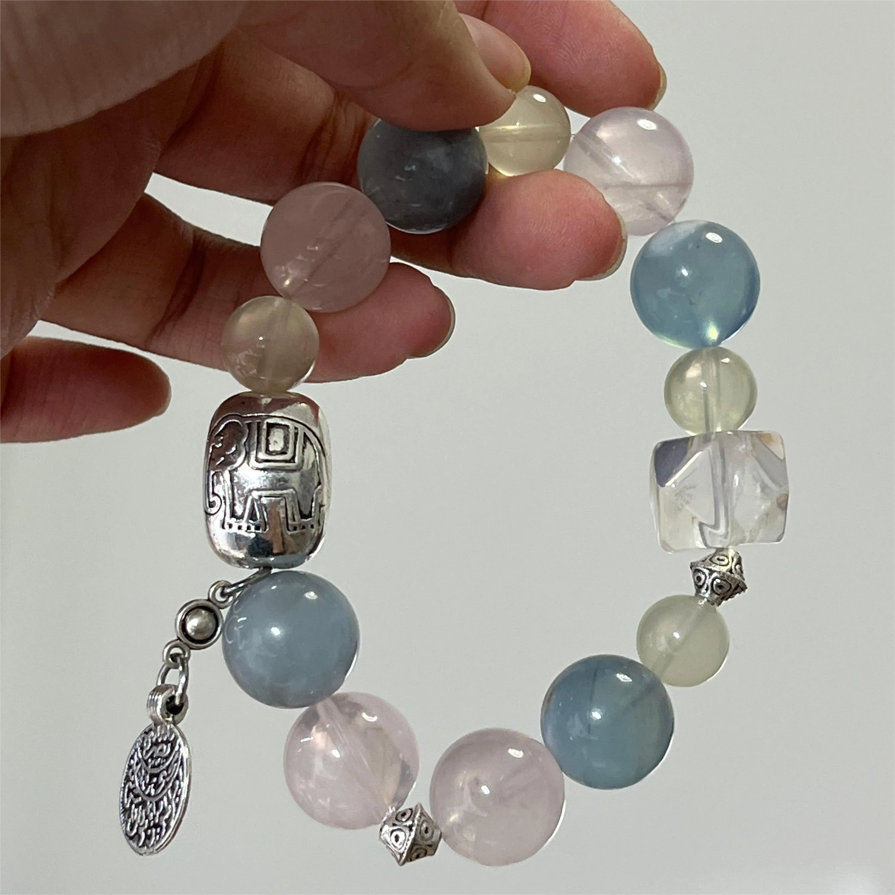 Aquamarine Rose Lemon Bracelet