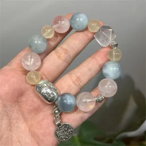 Aquamarine Rose Lemon Bracelet