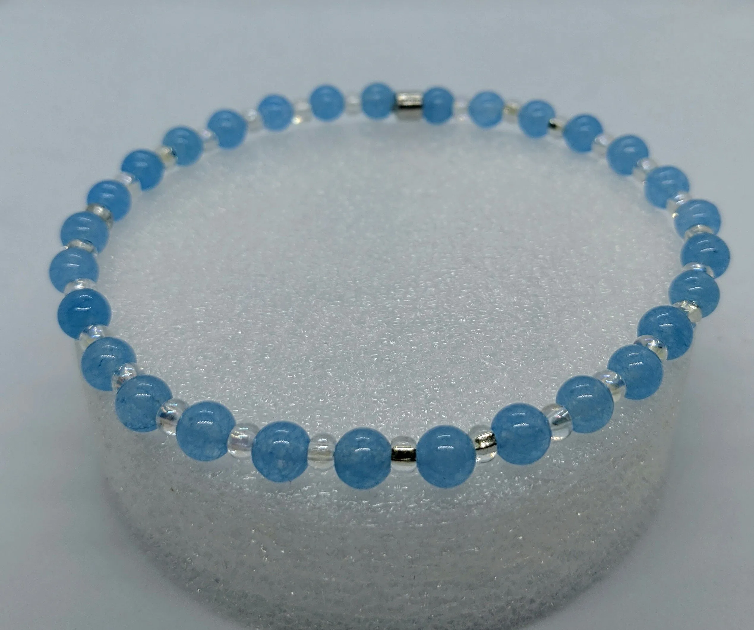 Aquamarine,Petite ( 6mm stones) Anklet.
