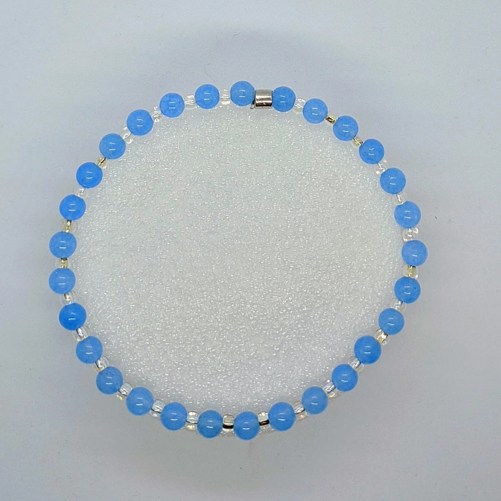 Aquamarine,Petite ( 6mm stones) Anklet.