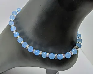 Aquamarine,Petite ( 6mm stones) Anklet.