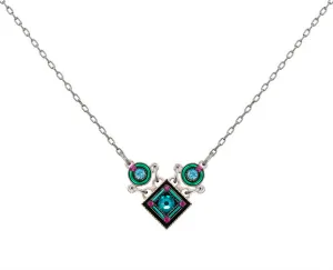 Architectural Light Turquoise Diamond Necklace