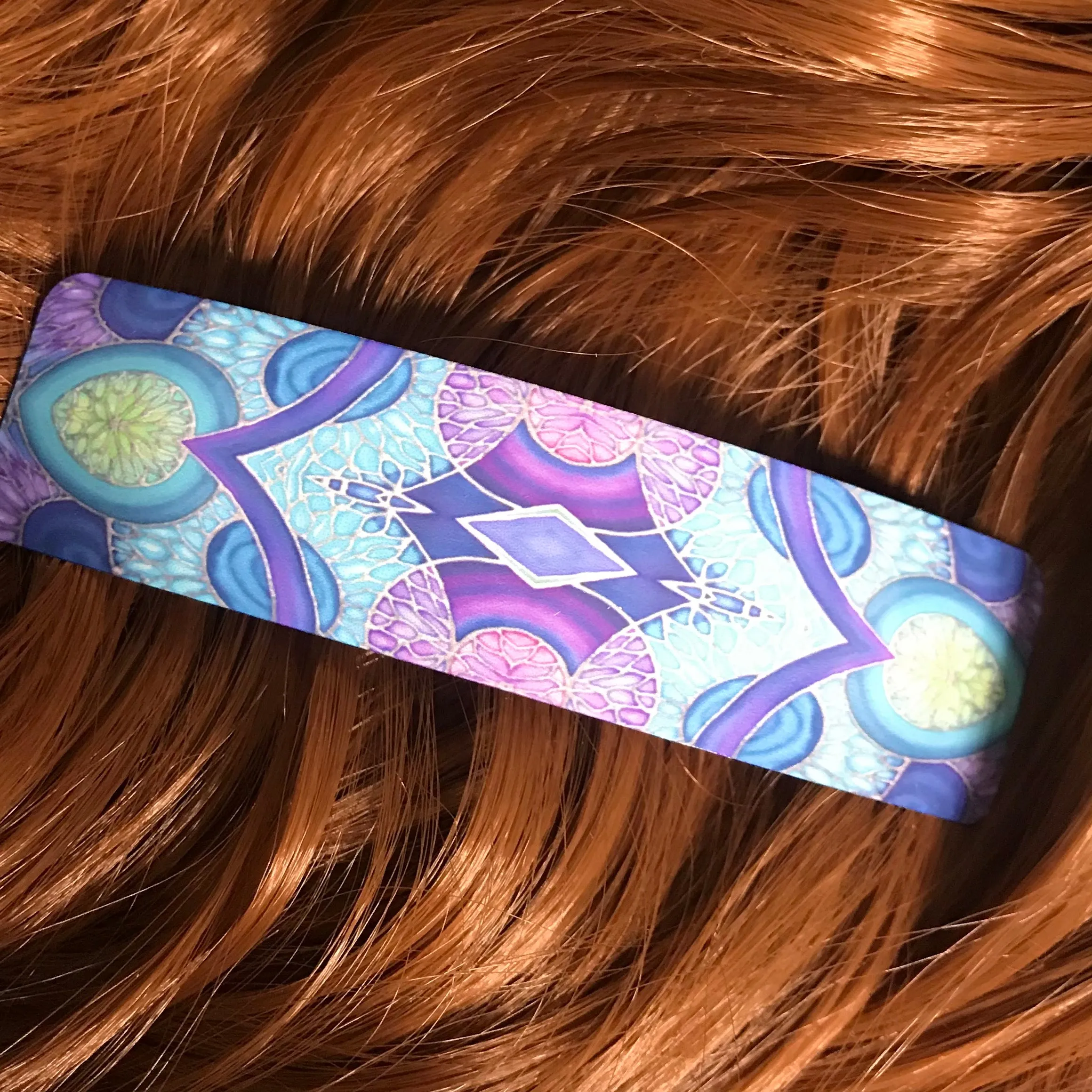 Blue Green Purple Persian Peacock Hair Slide