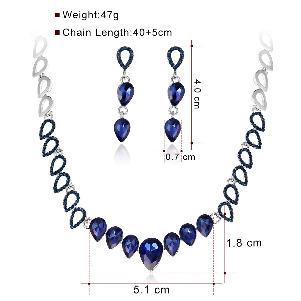Blue High Quality Party Necklace set