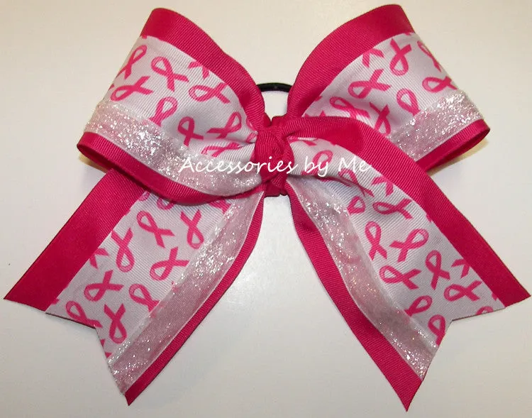 Breast Cancer Hot Pink Cheer Bow