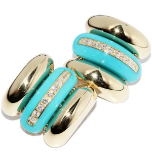 Buccellati K18YG Turquoise Diamond Earrings