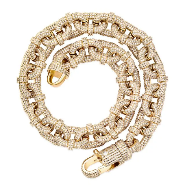 Carabiner Clip Chain Zirconia Necklace
