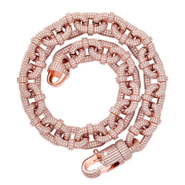 Carabiner Clip Chain Zirconia Necklace