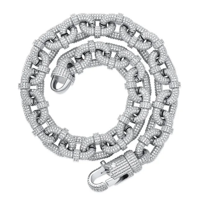 Carabiner Clip Chain Zirconia Necklace