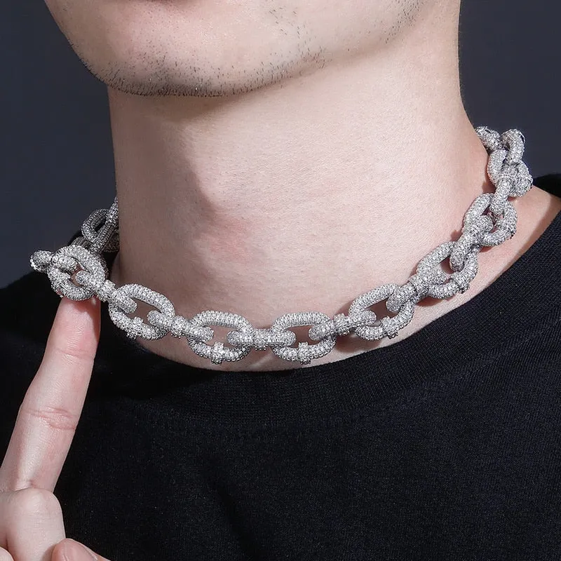 Carabiner Clip Chain Zirconia Necklace