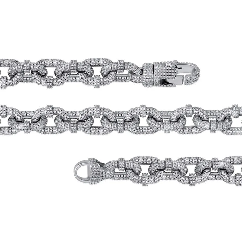 Carabiner Clip Chain Zirconia Necklace
