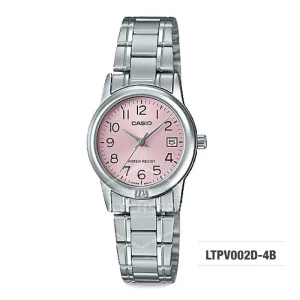 Casio Ladies' Standard Analog Silver Stainless Steel Band Watch LTPV002D-4B LTP-V002D-4B