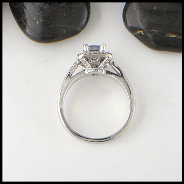 Ceylon Sapphire Halo Ring