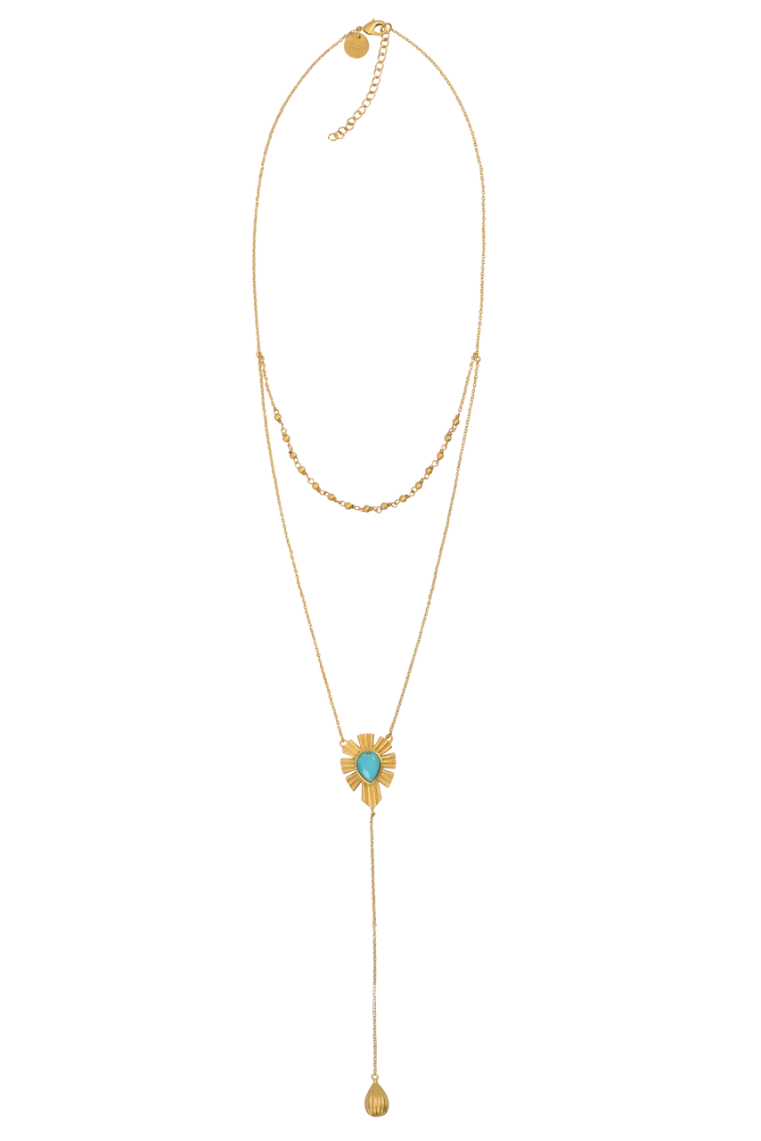 Christina Greene Layered Lariat Turquoise Necklace
