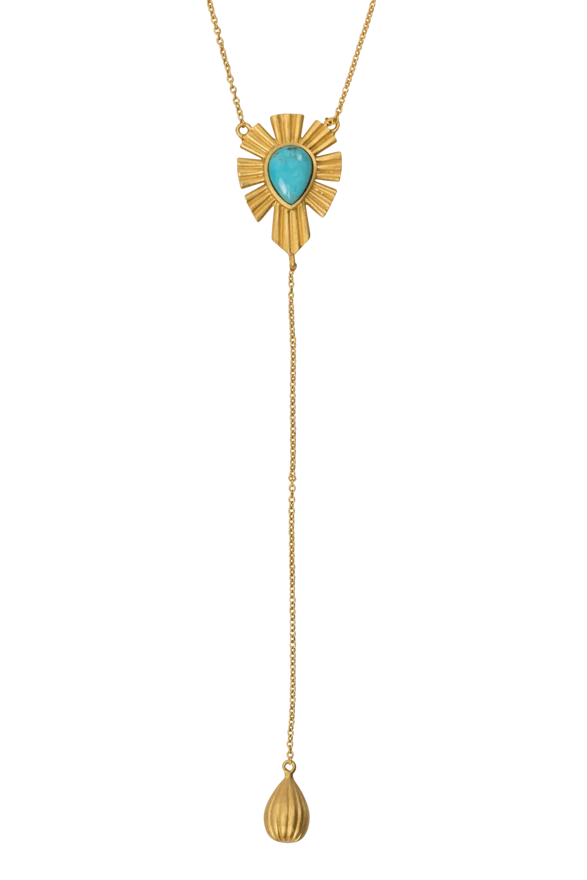 Christina Greene Layered Lariat Turquoise Necklace