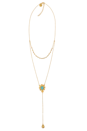 Christina Greene Layered Lariat Turquoise Necklace