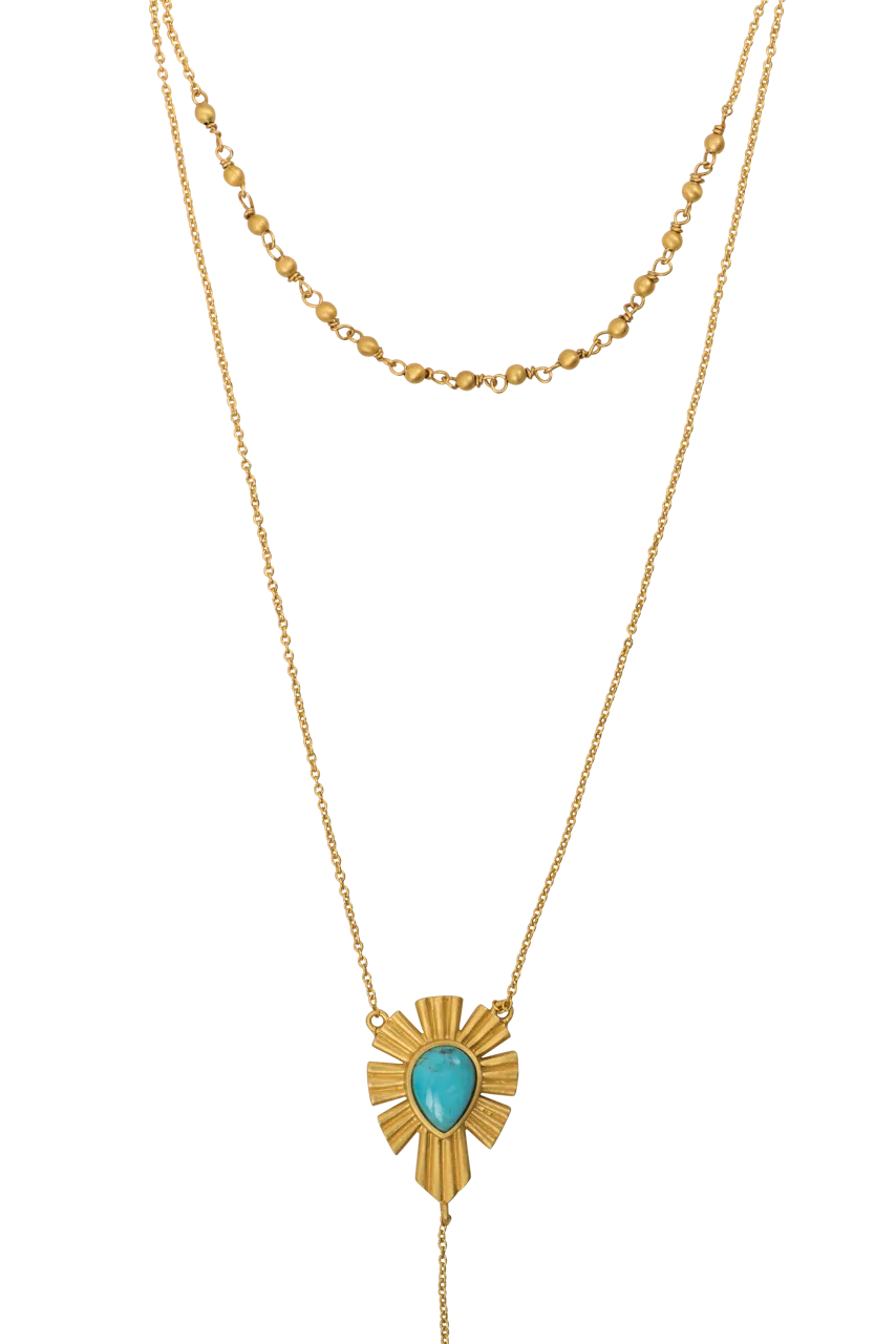 Christina Greene Layered Lariat Turquoise Necklace