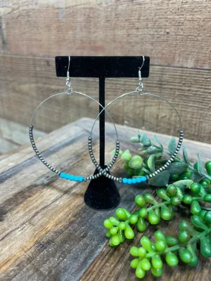 Cimarron Faux Navajo and Turquoise Beaded Dangle Earrings