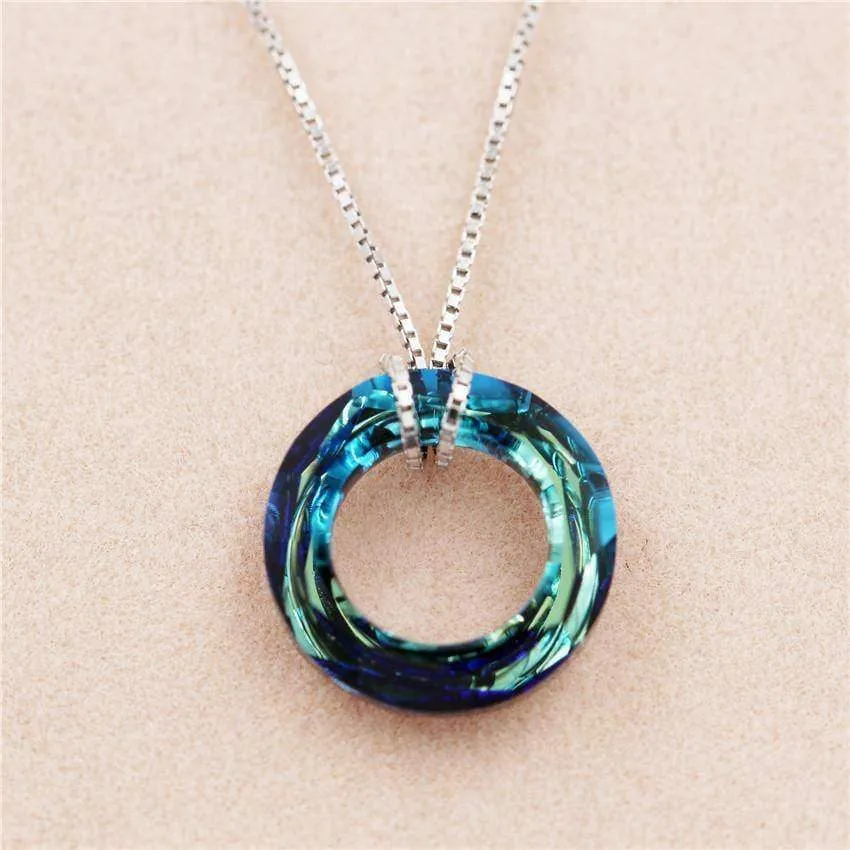 Circle of Love, crystal Pendant Necklace